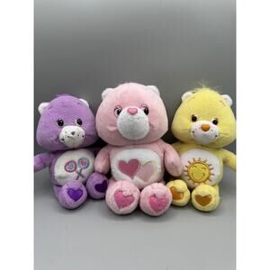 Care Bear Plush Lot of 3 Funshine, Share Love a Lot 8in. Stuffed Animals Vintage